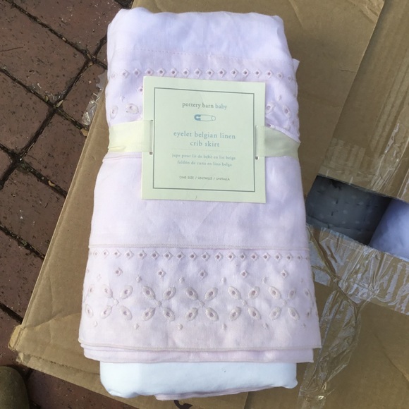 Pottery Barn Baby Bedding New Pottery Barn Pink Linen Eyelet